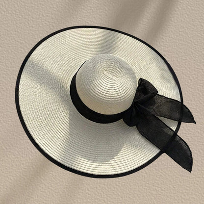 Damskie Letnie Eleganckie Szerokie Rondo Słomkowy Kapelusz