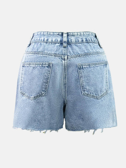 Damskie Letnie Jeansowe Wysoki Stan Casual Szorty