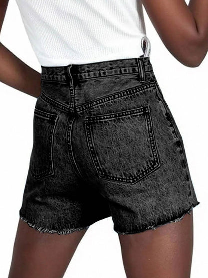 Damskie Letnie Jeansowe Wysoki Stan Casual Szorty