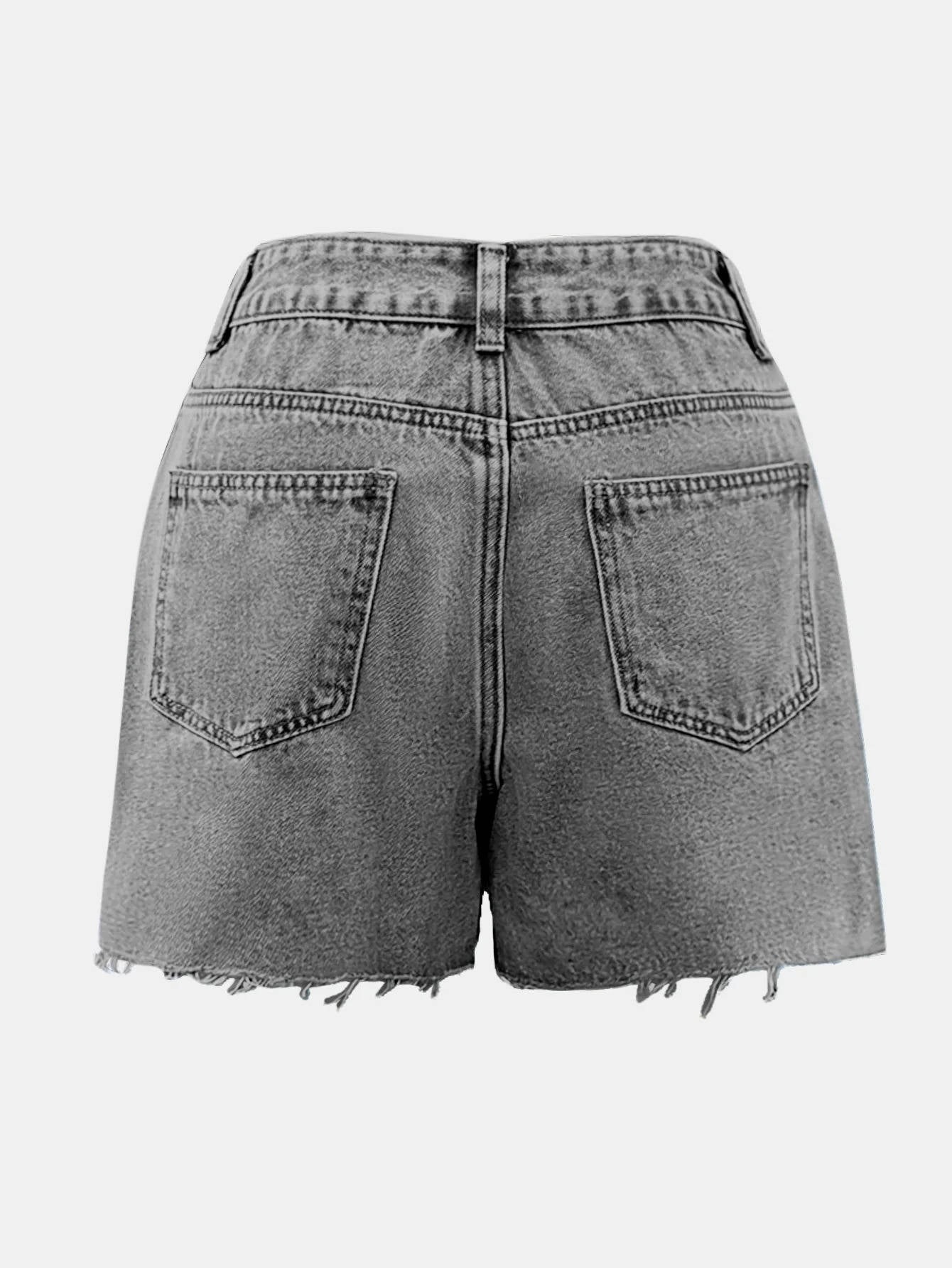 Damskie Letnie Jeansowe Wysoki Stan Casual Szorty