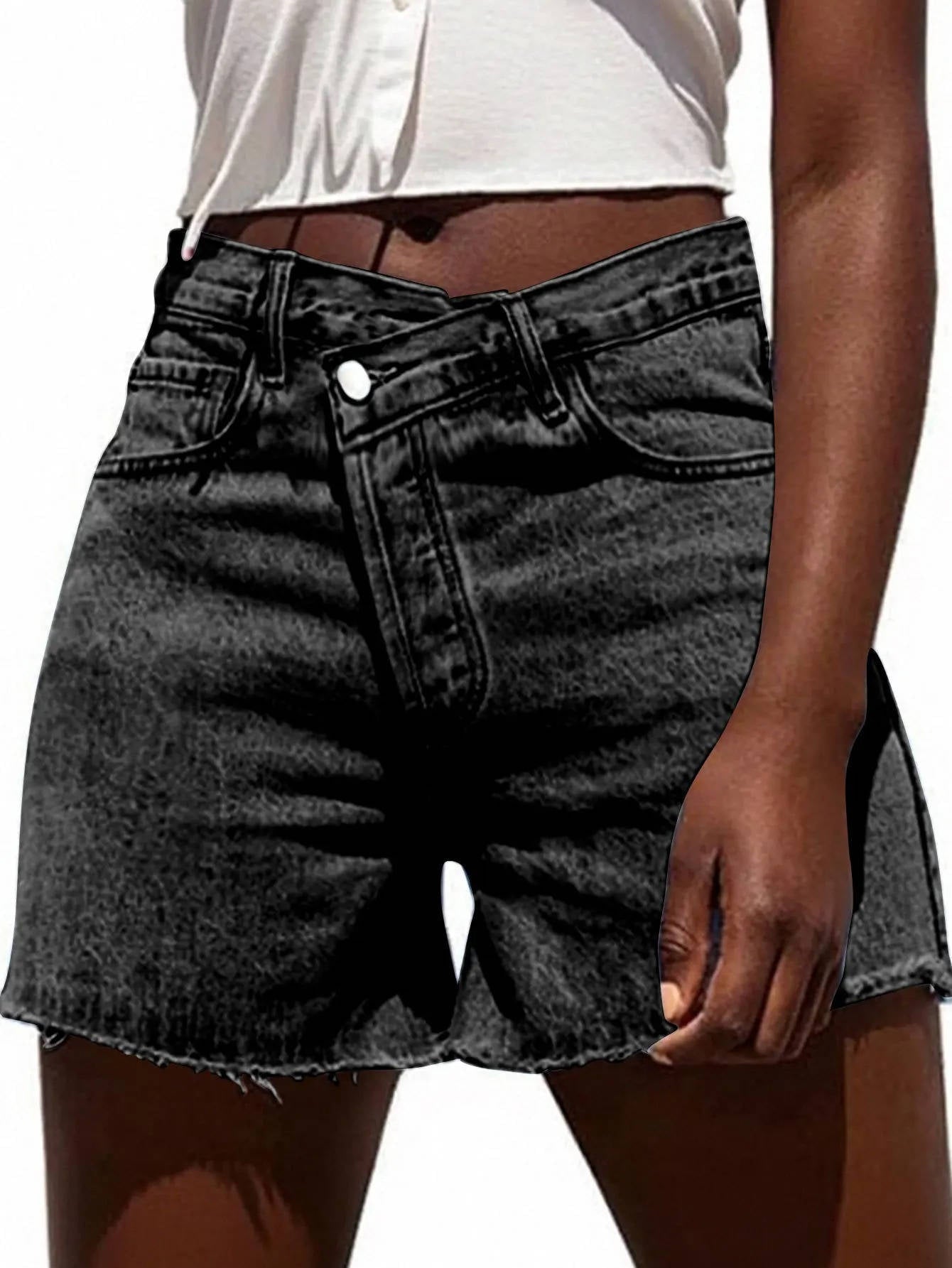 Damskie Letnie Jeansowe Wysoki Stan Casual Szorty