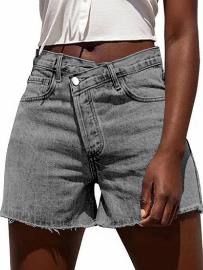 Damskie Letnie Jeansowe Wysoki Stan Casual Szorty