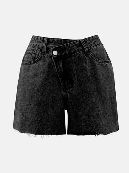 Damskie Letnie Jeansowe Wysoki Stan Casual Szorty