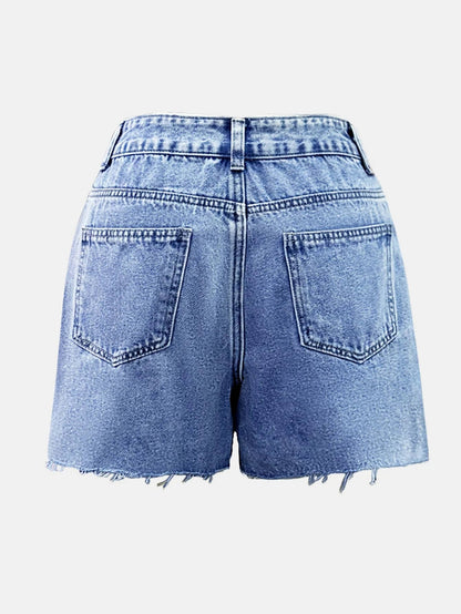 Damskie Letnie Jeansowe Wysoki Stan Casual Szorty