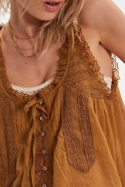 Damskie Letnie Koronka Boho Casual Dwuczęściowy Zestaw