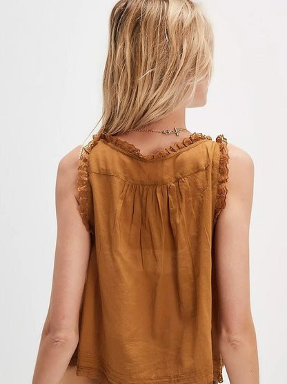 Damskie Letnie Koronka Boho Casual Dwuczęściowy Zestaw