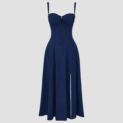 Damskie Letnie Kwiatowe Gorsetowe Eleganckie Midi Sukienka