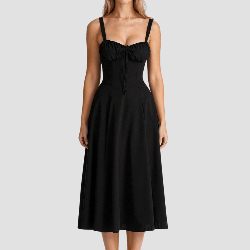 Damskie Letnie Kwiatowe Gorsetowe Eleganckie Midi Sukienka