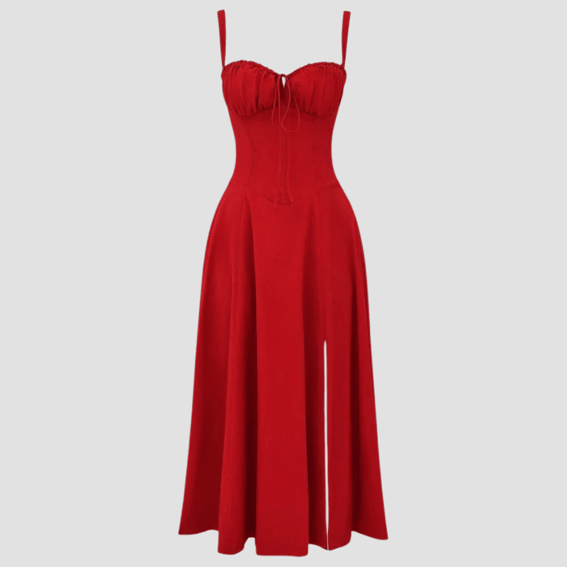 Damskie Letnie Kwiatowe Gorsetowe Eleganckie Midi Sukienka