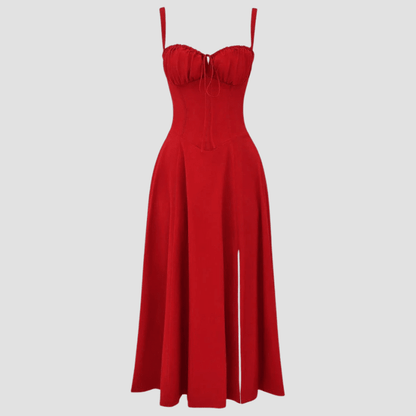 Damskie Letnie Kwiatowe Gorsetowe Eleganckie Midi Sukienka