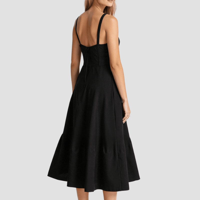 Damskie Letnie Kwiatowe Gorsetowe Eleganckie Midi Sukienka