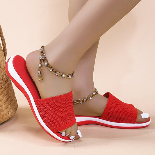 Damskie Letnie Lekkie Sandały Platformowe Wsuwane