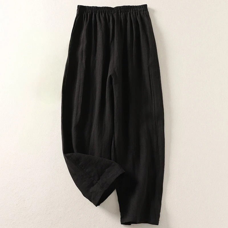 Damskie Letnie Lniane Luźne Spodnie