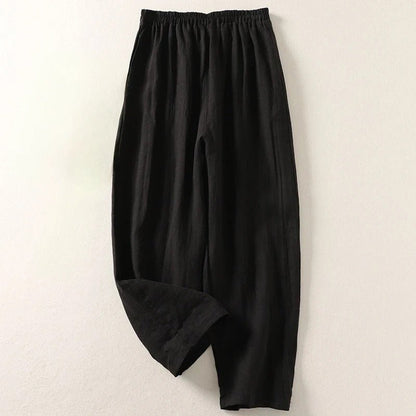 Damskie Letnie Lniane Luźne Spodnie