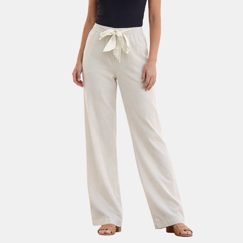 Damskie Letnie Luźne Spodnie z Troczkiem