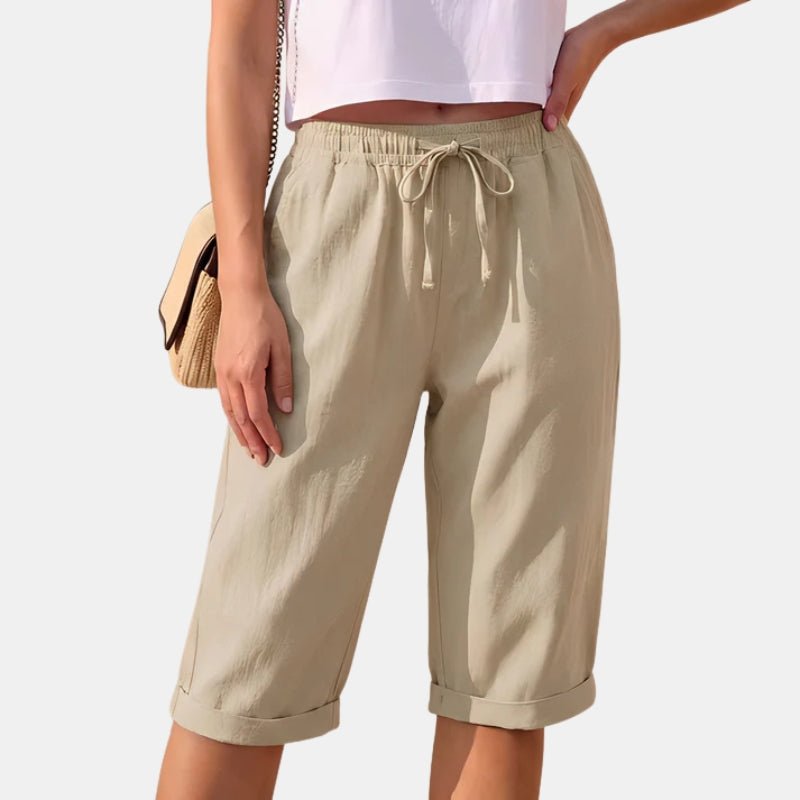 Damskie Letnie Luźne ze Sznurkiem Szorty Bermuda