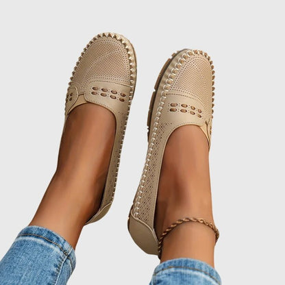 Damskie Letnie Ortopedyczne Wsuwane Perforowane Mokasyny