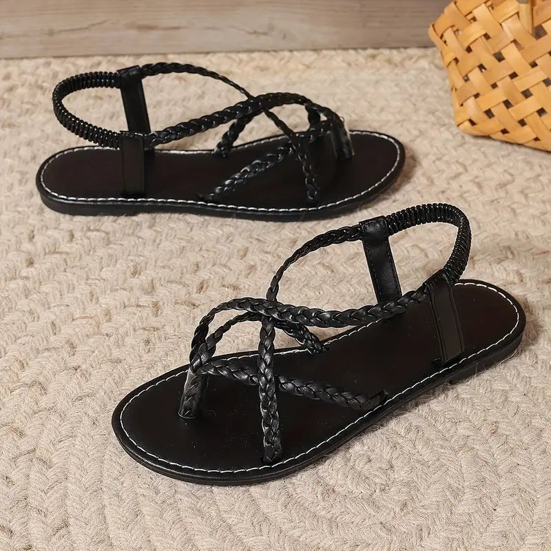 Damskie Letnie Plecione Casual Płaskie Sandały