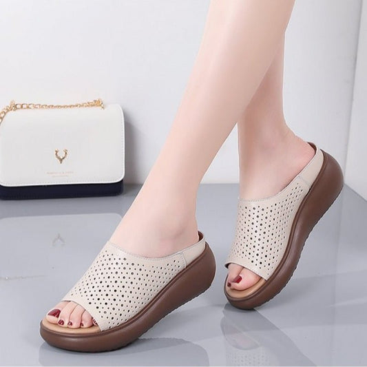 Damskie Letnie Sandały Platformowe Wsuwane z Odkrytymi Palcami