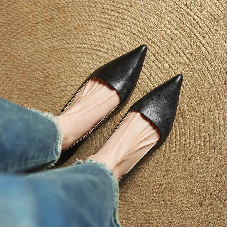 Damskie Letnie Skóra Eleganckie Klasyczne Szpiczasty Nosek Szpilki