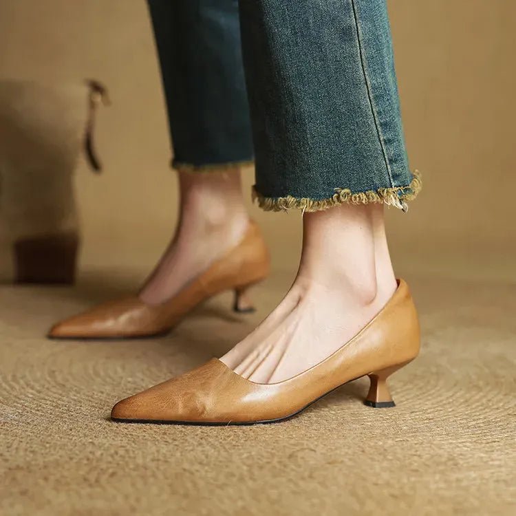 Damskie Letnie Skóra Eleganckie Klasyczne Szpiczasty Nosek Szpilki