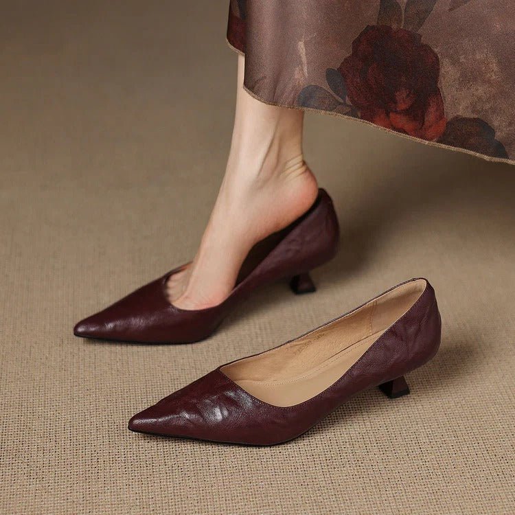 Damskie Letnie Skóra Eleganckie Klasyczne Szpiczasty Nosek Szpilki
