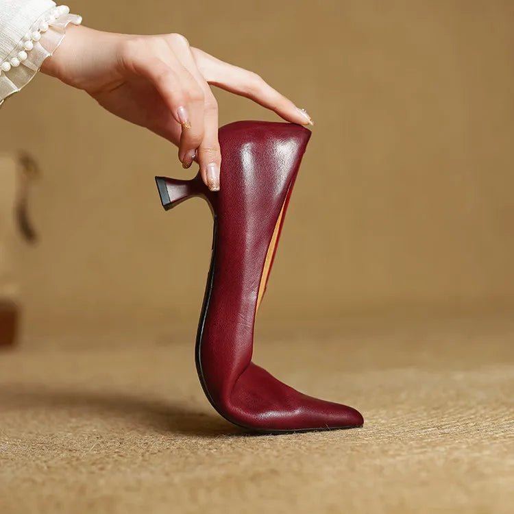 Damskie Letnie Skóra Eleganckie Klasyczne Szpiczasty Nosek Szpilki