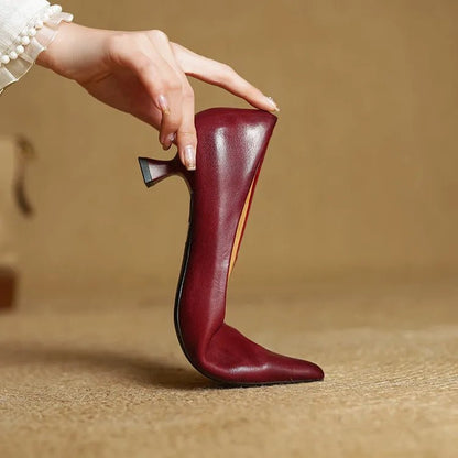 Damskie Letnie Skóra Eleganckie Klasyczne Szpiczasty Nosek Szpilki