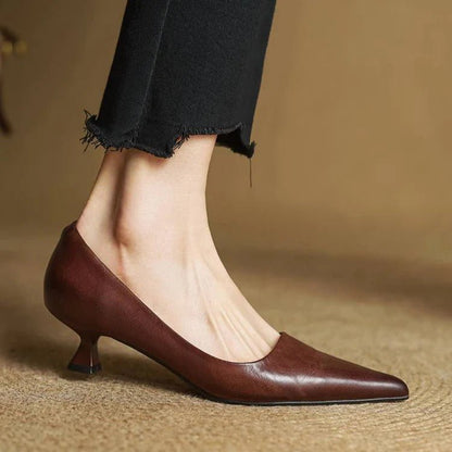Damskie Letnie Skóra Eleganckie Klasyczne Szpiczasty Nosek Szpilki
