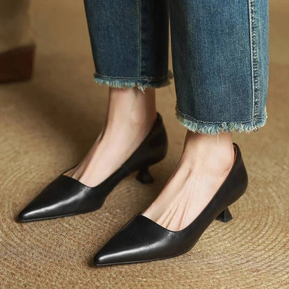 Damskie Letnie Skóra Eleganckie Klasyczne Szpiczasty Nosek Szpilki