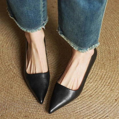 Damskie Letnie Skóra Eleganckie Klasyczne Szpiczasty Nosek Szpilki