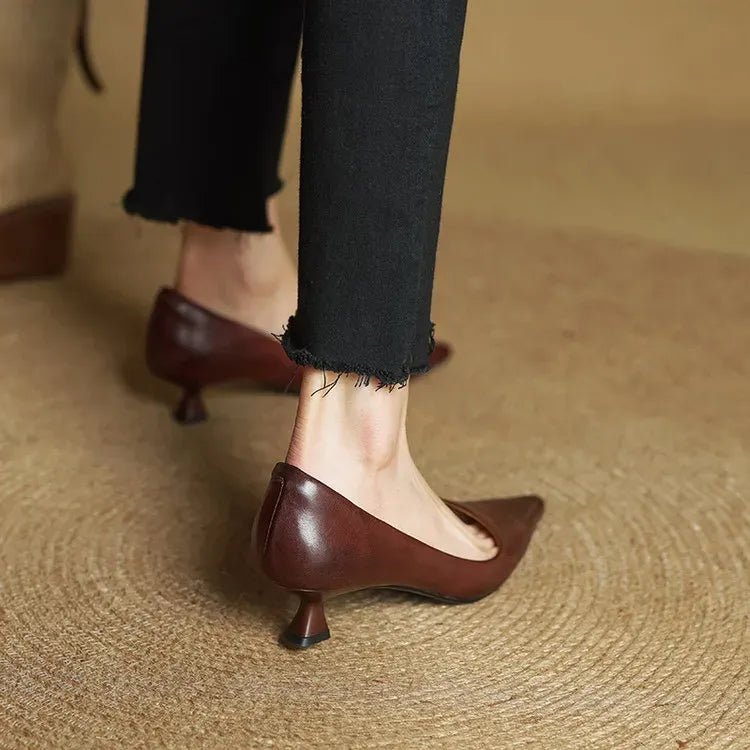 Damskie Letnie Skóra Eleganckie Klasyczne Szpiczasty Nosek Szpilki