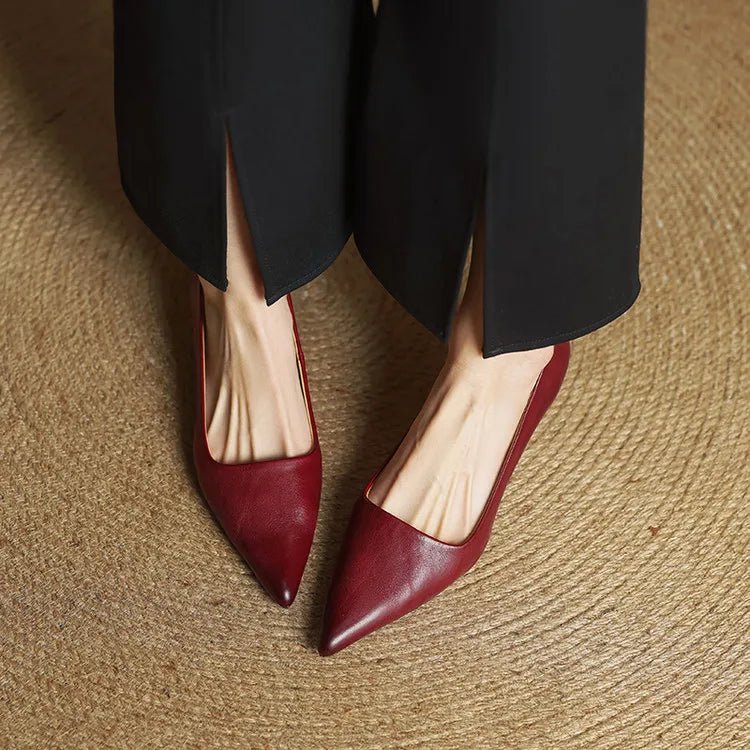 Damskie Letnie Skóra Eleganckie Klasyczne Szpiczasty Nosek Szpilki