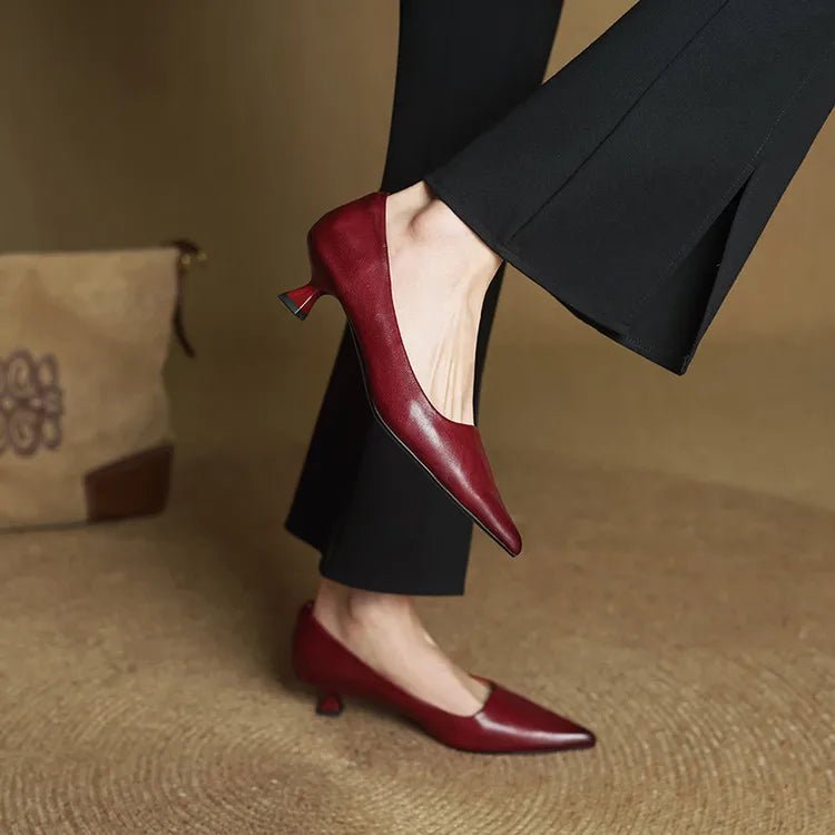 Damskie Letnie Skóra Eleganckie Klasyczne Szpiczasty Nosek Szpilki