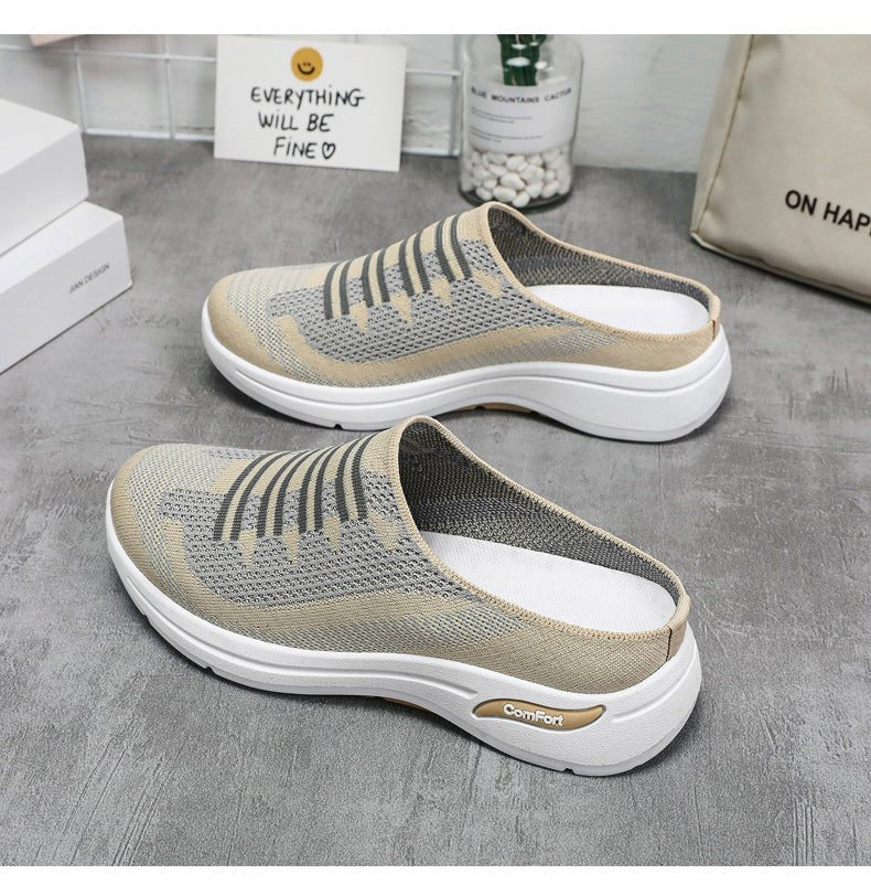 Damskie Oddychające Dzianinowe Wsuwane Sneakersy Komfortowe