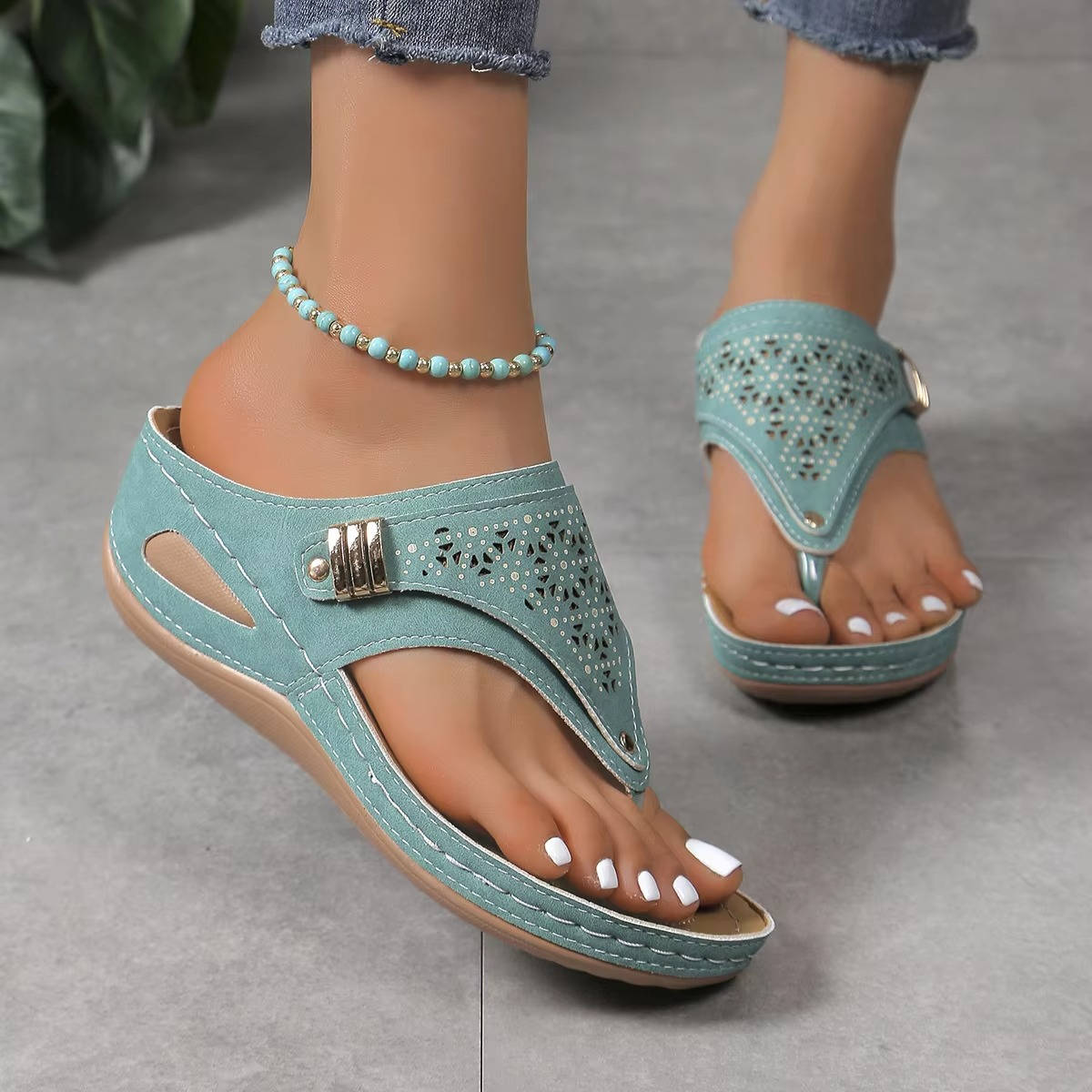 Damskie Ortopedyczne Podparcie Łuku Regulowane Komfortowe Sandały