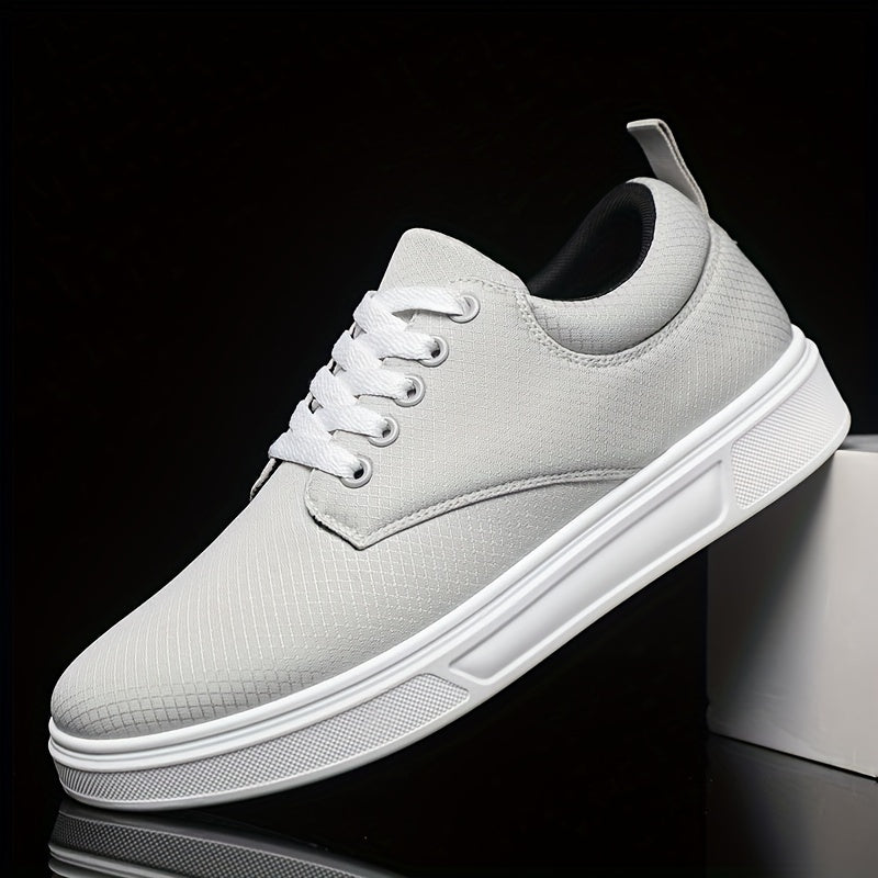 Gray sneaker with white sole on a black background