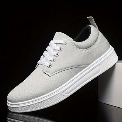 Gray sneaker with white sole on a black background