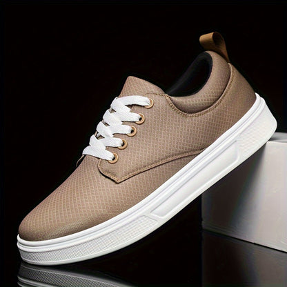 Brown sneaker with white sole on a black background