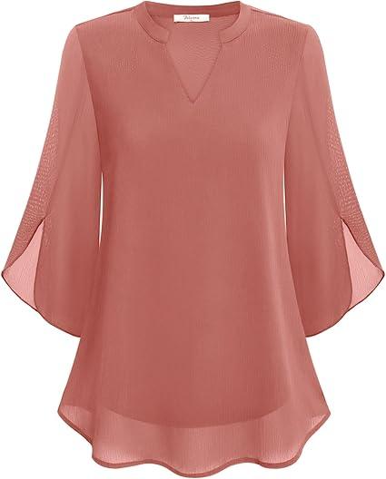 Elegante Lente Blouse met Losse Pasvorm en V-Hals (Dames)