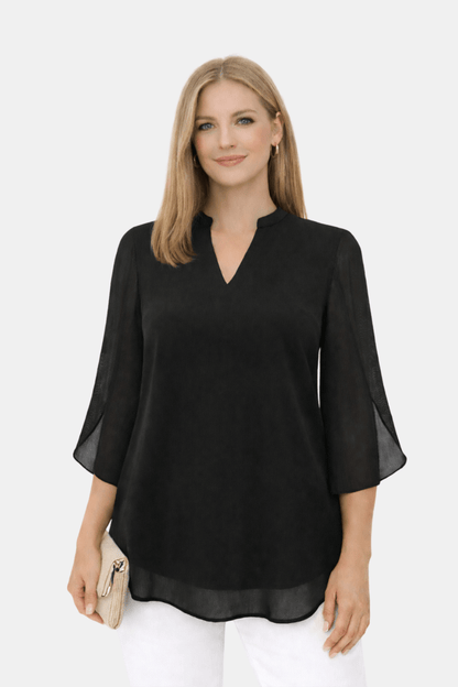 Elegante Lente Blouse met Losse Pasvorm en V-Hals (Dames)