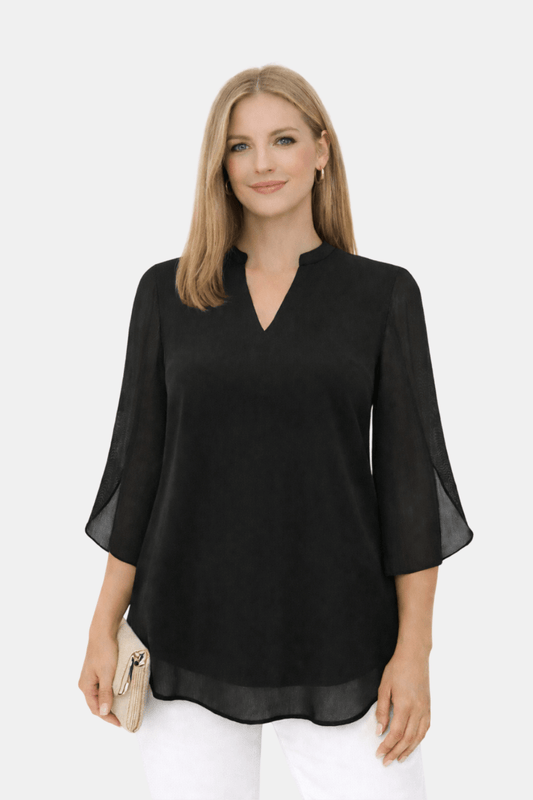 Elegante Lente Blouse met Losse Pasvorm en V-Hals (Dames)