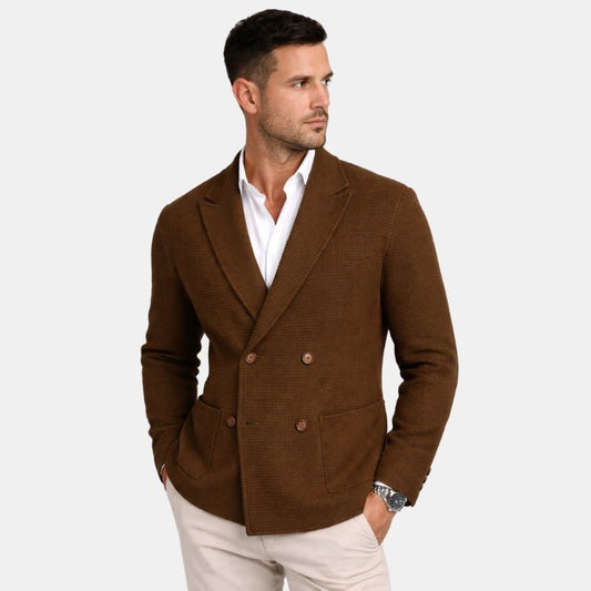 Elegancka Zimowa Marynarka z Dzianiny (Męska)