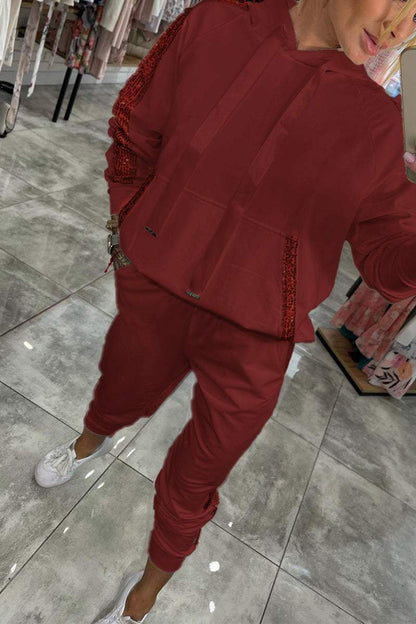 Ciepły Zimowy Zestaw Damski – Sweterek i Spodnie (Damski)