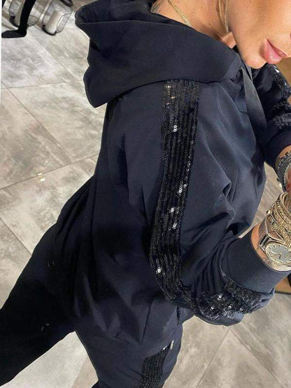 Ciepły Zimowy Zestaw Damski – Sweterek i Spodnie (Damski)