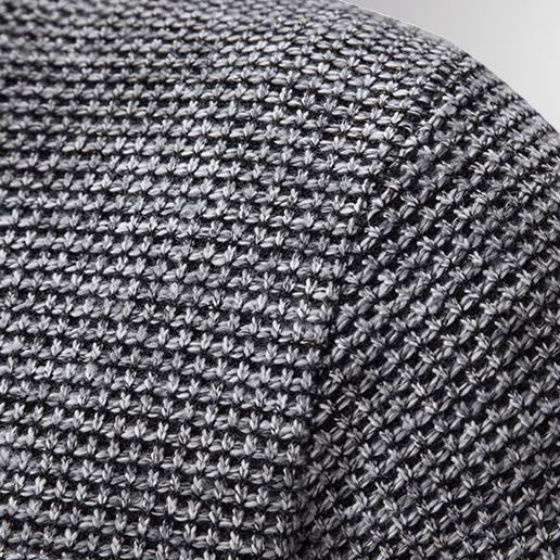 Close-up of a textured gray fabric surface