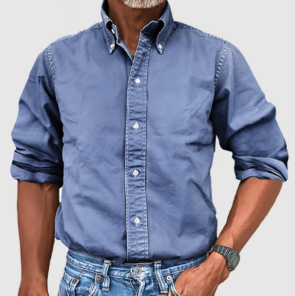 Chemise classique à manches longues pour hommes