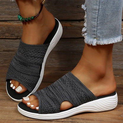 Sandales confortables en matériau élastique pour le printemps (Femme)