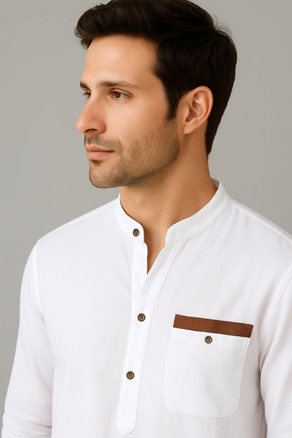 Koszula ze Stójką | Enzo – Biała
