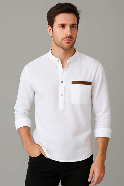 Koszula ze Stójką | Enzo – Biała